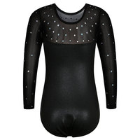 Penjualan Panas Baju Senam Wanita Lengan Panjang Warna Solid Desain Kustom Poliester Spandeks Leotard Bernapas Nyaman