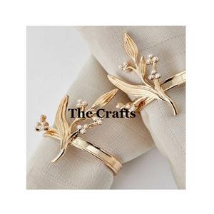 Ensemble de 3 porte-serviettes triangulaires de qualité supérieure, couleur or et argent, porte-serviettes en tissu à vendre - Product Image 3