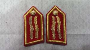 WOK Eco-Friendly Good Quality Officers Red Brass Gorget <b>Gold</b> Embroidery Patches Custom Collar Patches <b>Gold</b> Bullion Embroidered - Product Image 5