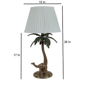 Lampe de table de chevet Antique en laiton abat-jour en tissu blanc lampes décoratives et lampe moderne de décoration intérieure légère - Product Image 4