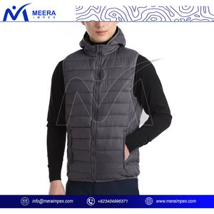 Chaqueta acolchada sin mangas resistente al agua a prueba de viento moderna y elegante, chaleco de nailon de alta densidad con cuello levantado para invierno - Product Image 5