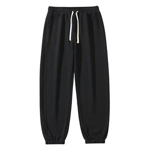 กางเกงวอร์มผ้าฟลีซผ้าฝ้าย100% พรีเมี่ยมสำหรับผู้ชายกางเกงจ็อกเกอร์ทรงหลวมเอวปานกลางแบบเรียบด้านหน้าเพื่อความสบายและสไตล์ลำลอง - Product Image 1