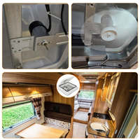 Kipas Aksial Ventilasi RV Vypart 6-Inci 12V Motor Bearing Sleeve Bilah Plastik Konstruksi Plastik Putih untuk Pembuangan Udara Kamar Mandi