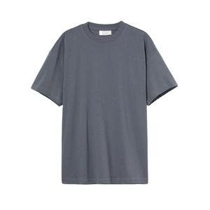 Camiseta de color sólido de manga corta de punto de algodón 100% de peso pesado de talla grande de lujo personalizada para hombre - Product Image 1