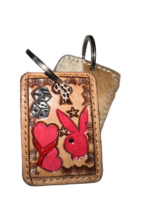 Porte-clés en cuir artisanal de haute qualité, personnalisé, fait à la main, pour anniversaire, Noël, Nouvel An et Halloween, fabriqué en Inde - Product Image 2