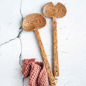 Servidor de ensalada de coco natural, precio más barato, herramientas para servir de madera de Coco para ensaladas y platos de verduras - Product Image 1