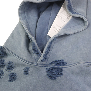 Sudadera con Capucha Personalizada para Hombre, 100% Algodón, Felpa, Impresión Serigrafiada Desgastada, Bordada, con Cierre, Talla Grande - Product Image 2