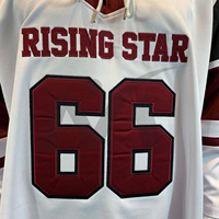 Jersey de Hockey Personalizado con Logotipo 66, Color Blanco y Marrón, Venta Directa de Fábrica, Ropa Deportiva para Hockey sobre Hielo