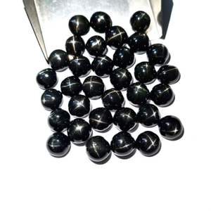 Lote de piedra de cabujón redondo de diópsido de estrella negra Natural de alta calidad de 100 CT, piedras preciosas de 5-10 MM para fabricación de joyas, anillos y colgantes - Product Image 3