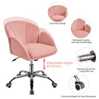 Chaise de bureau ergonomique de direction en cuir moderne de luxe, petite, pour le jeu, dossier haut, jambes croisées, pivotante, rose, pour la maison, blanche