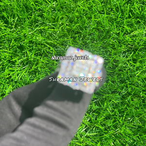 Bague de fiançailles pour homme en argent sterling 925 massif, sertie de moissanite glacée, style hip-hop, pour lui - Product Image 6