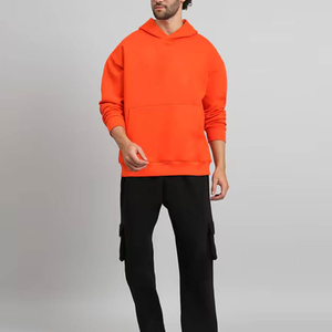Sweat à capuche pour hommes en coton polaire tissu imperméable et respirant sweats à capuche en polaire unisexe en coton mélangé usine OEM - Product Image 4