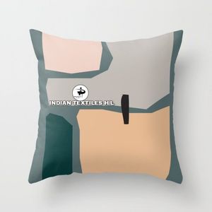 Funda de cojín abstracta geométrica de algodón con estampado Digital personalizado decorativo moderno más vendido fundas de almohada Vintage de ITHL - Product Image 2