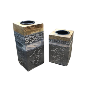 Quemador de incienso de forma cuadrada de calidad de lujo, Juego de 2 quemadores de madera Oud y Bakhoor de diferentes tamaños para proveedor mayorista - Product Image 1