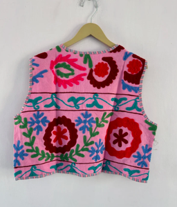 Último diseño estilo bohemio festivo Suzani chaleco para damas Suzani bordado chaleco señoras chaqueta - Product Image 4