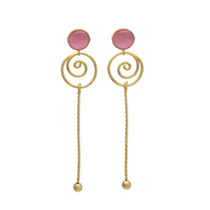 ต่างหูแบบทำด้วยมือมาใหม่พร้อมหิน monalisa เครื่องประดับอินเดียแบบดั้งเดิม - Product Image 1