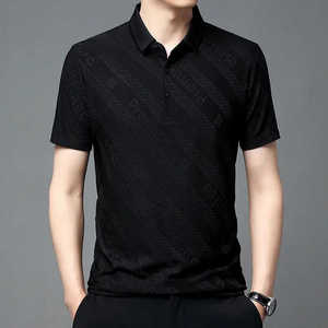 Polo de negocios para hombre, estampado de letras personalizadas, manga corta, 100% algodón, tejido lavado de talla grande, secado rápido - Product Image 6