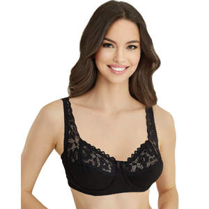 Sujetador minimizador de encaje con aros 385 para mujer, cómodo, transpirable, push-up, copa completa, elegante, cierre de gancho, material de esponja delgada - Product Image 3