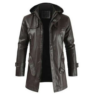 Veste d'hiver pour homme en cuir PU imperméable et respirant, style streetwear, col montant, best-seller - Différentes couleurs - Product Image 4