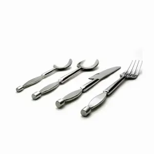 Ensemble de couverts en acier inoxydable doré poli miroir martelé design couverts pour ustensiles de cuisine vaisselle et couverts de table - Product Image 4