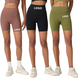 Short de Yoga d'été pour femmes Gym Fitness Logo personnalisé Legging serré entraînement course poche de sport solide de haute qualité - Product Image 1