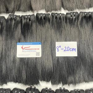 Extensión de cabello humano de trama de máquina de color negro natural virgen superior hueso recto listo para enviar 12-14 pulgadas - Product Image 4