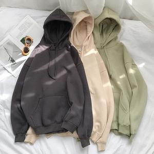 Sudaderas con capucha de color sólido de otoño básicas personalizadas de fábrica con sudaderas con capucha extragrandes transpirables para parejas y gimnasio - Product Image 3