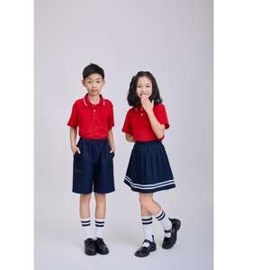 Polo Escolar de Punto de Poliéster y Elastano 50D, Uniforme Escolar Rojo para Niños, Uniforme de Estudiante FMF (rojo) - Product Image 6