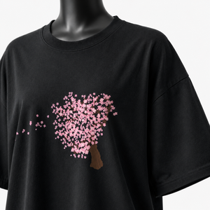 Camiseta Extra Grande con Estampado Floral Personalizada para Mujer, Camiseta Informal de Algodón Negro de Corte Holgado - Product Image 6