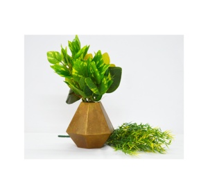 แจกันดอกไม้สีบรอนซ์ทรงเพชรขนาดเล็กสไตล์หรูหราแจกันสีบรอนซ์เคลือบด้วยผงสีแบบโบราณสำหรับบ้านหรูหรา - Product Image 1