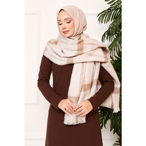 Écharpe en fourrure de vison tissée, ensemble élégant de châle, de gants et de chapeau - Product Image 3