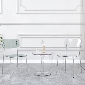 Silla Moderna de Plástico Transparente con Patas de Hierro Premium GAK629 - Product Image 6