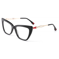 BONA feuille de verre Rectangle acétate métal mélange plusieurs spécifications lunettes optiques cadre noir myopie lentille lecture à la mode
