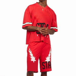 Ensemble t-shirt et short pour homme, tissu doux, deux pièces, vêtements de sport décontractés pour la salle de sport, la remise en forme et la maison - Product Image 6