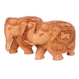 Par de Elefantes de Madera Pulida de Primera Calidad de 3 Pulgadas con Estatua de Radha Krishna de 8 Pulgadas, Juego Divino Hecho a Mano para Decoración del Hogar - Product Image 5