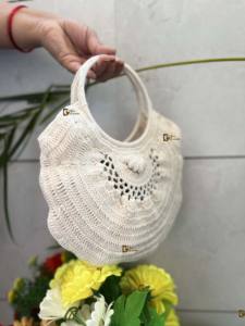 Bolso de paja de playa de verano de ganchillo con estilo para mujer de nuevo diseñador, bolso cuadrado de hierba de mar hecho a mano Vintage bohemio - Product Image 2