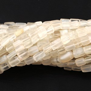 Cuentas de piedras preciosas con forma de rectángulo de piedra lunar blanca Natural para la fabricación de joyas, hebras de cuentas de cristal de piedra lunar de 5x7mm, venta al por mayor a granel - Product Image 6