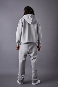 ชุดวิ่งมีซิปมีฮู้ดของผู้ชายวินเทจชุดวิ่งกางเกงขาบานปักลายสตรีทแวร์สำหรับฤดูหนาว - Product Image 3