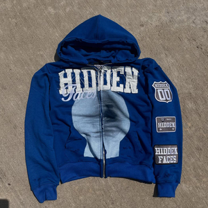 Fabricants de vêtements, streetwear, sweat-shirt d'hiver personnalisé vintage en coton français délavé à l'acide, appliqué de strass, ajoutez votre - Product Image 1