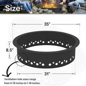 Factory Price Firepit <b>Ring</b> Galvanized Steel With High Temperature Paint Smokeless Mini Firepit <b>Burner</b> Campfire Wholesales OEM - Product Image 3