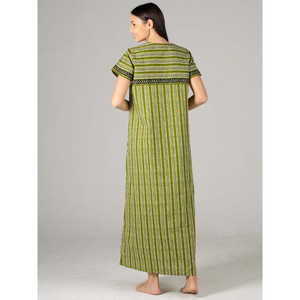 Chemise de nuit longue Evolve pour femme 100 % coton imprimé, super confortable et douce, boutonnée et taille élastique, taille XS - Product Image 3