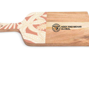 Planche à fromage décorative en bois avec émail floral vert, planche à découper artisanale - Product Image 4