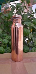 India 100% Pure Copper Water <b>Bottle</b> 950ml Eco-Friendly Leak Proof Lid Customizable Logo Outdoor Use Disposable Wholesale Price - Product Image 2
