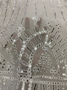 Bordado Espejo Trabajo Viscosa Georgette Tela Plain Fancy Kurti para Niñas - Product Image 3