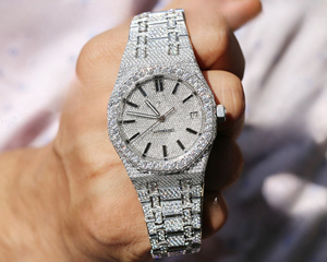 Testeur de diamant de passe personnalisé Hip Hop automatique mécanique buste vers le bas entièrement blanc VVS Moissanite fabricant de montre-bracelet de luxe - Product Image 2