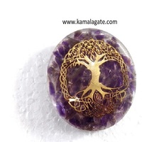 Dômes d'agate faits à la main Dôme d'orgone d'améthyste Symbole de vie d'arbre Artisanat en pierre semi-précieuse pour pierre précieuse de guérison Feng Shui Reiki