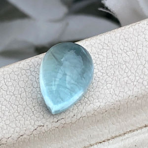 3,76 quilates aguamarina natural Color superior forma de pera cabujón buen brillo piedra preciosa suelta para la fabricación de joyas - Product Image 1