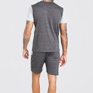Conjunto de chándal para hombre, camisa de manga corta de 2 piezas de verano y pantalones cortos, conjunto doble para hombre, chándal deportivo con cuello redondo - Product Image 2