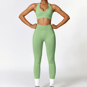 Ensemble de yoga et de fitness pour femmes, deux pièces, haut de gamme, été, séchage rapide, amincissant - Product Image 5