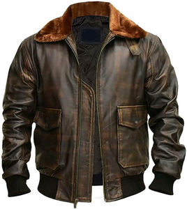 Chaqueta de Cuero Cortavientos Informal Hecha a Medida, Chaqueta de Cuero con Cremallera Cómoda de la Mejor Calidad, Estilo Urbano, Abrigo para Hombre - Product Image 3